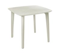 Beliani Table de Jardin en Matière Synthétique 4 Places Résistante aux Intempéries Meuble Patio Terrasse Extérieur Beige Clair Sorico