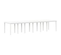 Table de jardin en polyrotin - vidaXL - 350x100x73 cm - Blanc - Résistant aux intempéries - Cadre en acier