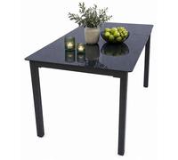 Table de jardin en verre et aluminium | Table à manger | ca. H. 73 x W. 140 x D. 80 cm | Anthracite | Table de balcon Meubles de jardin