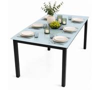 Table de jardin en verre et aluminium | Table à manger | ca. H. 73 x W. 140 x D. 80 cm | Anthracite | Table de balcon Meubles de jardin