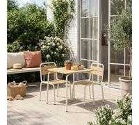 Table De Jardin Enfant Acier Et Décor Bois + 2 Assises - Suzie Beige TU