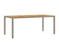 Table de jardin et dessus en bois d'acacia gris résine tressée