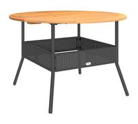 Table de jardin et dessus en bois d'acacia noir résine tressée
