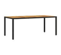 Table de jardin et dessus en bois d'acacia noir résine tressée