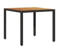 Table de jardin et dessus en bois d'acacia noir résine tressée