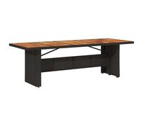 Table de jardin et dessus en bois d'acacia noir résine tressée