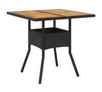 Table de jardin et dessus en bois d'acacia noir résine tressée