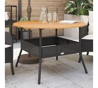 vidaXL Table de jardin Ø110x71 cm avec plateau en bois d'acacia gris résine tressée