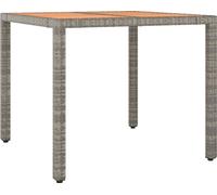 Table de jardin et dessus en bois Gris Résine tressée et acacia