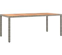 Table de jardin et dessus en bois Gris Résine tressée et acacia