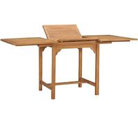 Table de jardin extensible, 110-160 cm, en bois massif, en teck, rectangulaire, avec trou pour parasol, table d'extérieur robuste pour balcon, terrasse ou camping, design moderne