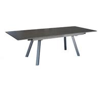 Table de jardin extensible Agra en aluminium/HPL - 150/200/250 x 90 cm - épaisseur lames 5 mm - graphite