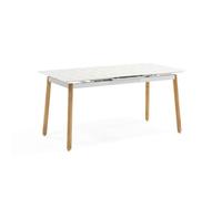 Table de jardin extensible aluminium - Alicante - L.160/200 x l.80 x H.76 cm - Blanche - 6/8 personnes