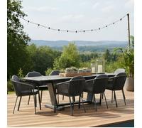 Table de jardin extensible aluminium - Amber - L.180/230/280 x l.100 cm - 8/12 personnes