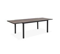 sweeek - Table de Jardin Nashville Extensible 160/240cm 8 Places Plateau Effet Bois foncé Structure Aluminium