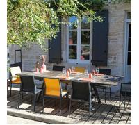 Table de jardin extensible aluminium plateau HPL - Agra - L.180/230/280 x l.100 cm - 8/10 personnes