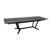 Table de jardin extensible aluminium plateau HPL - Galleo - L.180/230/280 x l.100 cm - 8/12 personnes