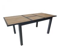 Table de jardin extensible aluminium plateau SPC - Genes - L.160/220 x l.90 cm - 6/8 personnes