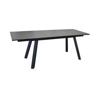 Table de jardin extensible aluminium plateau verre texturé - Agra - L.150/200/250 x l.90 cm - 8/10 personnes