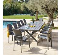 Table de jardin extensible AXIOME Ardoise granitée 12 places - Aluminium traité époxy Hespéride