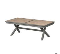 Table de jardin extensible AXIOME Effet bois Honey Praline 12 places - Aluminium traité époxy Hespéride