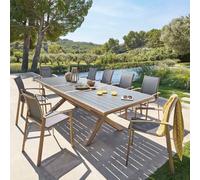 Table de jardin extensible AXIOME Graphite Honey 10 places - Aluminium traité époxy Hespéride