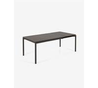Table de jardin extensible coloris noir mat en aluminium - longueur 140 / 200 x profondeur 90 x hauteur 75 cm - marque PEGANE G