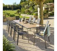 Hespéride - Table de jardin extensible coulissante Évasion - Effet bois Honey/Graphite, 10 places