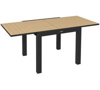 Table de jardin extensible en aluminium 81/162 cm, table à manger pour 6 personnes, résistante aux intempéries, table de terrasse jaune, table de balcon à pieds réglables, style moderne d'extérieur, 7