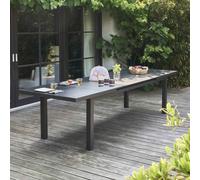 Table de jardin extensible en aluminium gris 10 places - Oviala Albi
