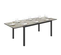 Table de jardin extensible - Outsunny - 160/240 cm 6 - 8 personnes, forme rectangulaire - bordure en aluminium - gris