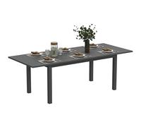 Table de jardin extensible Outsunny, en aluminium, 160/220 x 90 cm, résistante aux intempéries, antidérapante, pour jardin