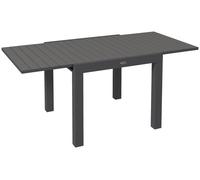 Table de jardin extensible Outsunny en aluminium 81/162 cm, table à manger pour 6 personnes, résistante aux intempéries, table de terrasse, gris, table de balcon, pieds réglables, usage extérieur
