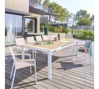 Table de jardin extensible PARADIZE Acacia Blanc 12 places - Aluminium traité époxy, certifié FSC® Hespéride