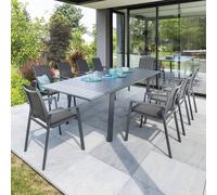 Table de jardin extensible PAVANE Graphite 10 places - Aluminium traité époxy Hespéride