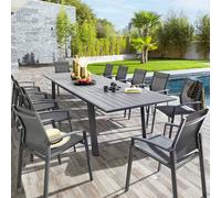 Table de jardin extensible PAVANE Graphite 12 places - Aluminium traité époxy Hespéride
