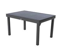Table de jardin extensible ""Piazza"" graphite 10 places en aluminium traité époxy - Hespéride