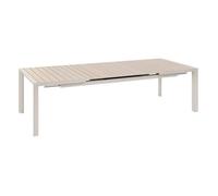 Table de jardin extensible rectangulaire ""Évasion"" en aluminium lin et argile traité époxy 10 places - Hespéride