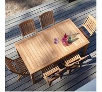 Table de jardin extensible Teck - Madagascar - L.180/260 x l.100 cm - 8/10 personnes