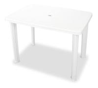 Table de Jardin - Festnight - 101 x 68 x 72 cm - Plastique Résistant - 4 Personnes - Blanc