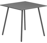 Table de jardin Fortuna Lai en acier 80 x 80 x 74 cm Résistante aux intempéries Table de buffet avec cadre en acier, antidérapante Table de camping 4 personnes Table de balcon Table de terrasse Table 