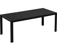 Table de jardin Fortuna Lai en aluminium 120 x 70 cm pour jardin ou terrasse, en bois composite noir, résistante aux intempéries et moderne