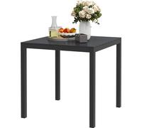 Table de jardin Fortuna Lai en aluminium 73 x 73 cm Table de buffet résistante aux intempéries, aspect bois, table de camping pour 4 personnes, antidérapante, table de balcon, table à manger d'extérie