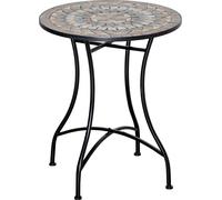 Table de jardin Fortuna Lai Table mosaïque ronde Table de bistrot avec plateau en mosaïque céramique vert beige blanc Ø60cm pour jardin balcon terrasse