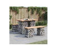 vidaXL Banc de jardin en gabions 100x70x72 cm pin massif