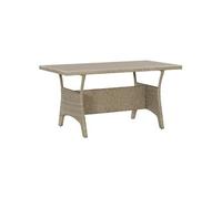 vidaXL Table de jardin 120x70x66 cm – Poly rotin – Gris