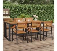 Table de Jardin Gris Bois d'Acacia Massif Terrasse en banquet vidaXL vidaXL
