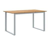 Table de Jardin Grise 140x80x75 cm en Bois d'Acacia Massif avec Cadre | Design moderne, bois d'acacia massif, cadre acier durable, prête à l'emploi, idéale pour terrasse et jardin, style