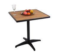 Table De Jardin Hwc-J95, Table De Balcon Table De Bistrot, Gastronomie Aluminium Aspect Bois Noir, Teak Marron