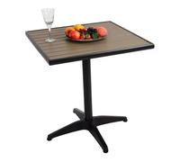 Table De Jardin Hwc-J95, Table De Balcon Table De Bistrot, Gastronomie Outdoor Revêtement Alu Aspect Bois Noir, Gris Gris